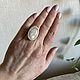  ring with white granite. Rings. Author's handmade jewelry (Mirabel). My Livemaster. Фото №6