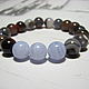 Order Bracelet with blue agate and agate 'On the eve of winter'. Beautiful gifts for the good people (Alura-lights). Livemaster. . Bead bracelet Фото №3
