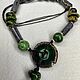 Бусы керамические «Ночной сад» с кисточкой. Бусы. Ceram_aks. Ярмарка Мастеров.  Фото №4