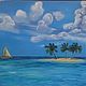 Oil painting Sea Painting Island with palm trees, Pictures, Novokuznetsk,  Фото №1