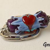 Сумки и аксессуары handmade. Livemaster - original item Keychain for a bag with hearts. Handmade.