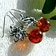 Amber. Earrings 'Flash' amber silver cupronickel. Earrings. Frollena II. Natural Baltic amber. My Livemaster. Фото №5