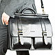 Leather briefcase 'Prefect' black. Brief case. Russian leather Guild. My Livemaster. Фото №6