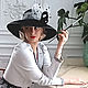Велюровая женская шляпа "Одри черная"