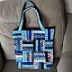 shopper: Patchwork bag 'Gzhel', Quilted bag, Blue. Shopper. Nadezhda Perepelitsa. My Livemaster. Фото №4