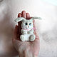 Order Bunny brooch made of wool. handmade toys by Mari (handmademari). Livemaster. . Brooches Фото №3