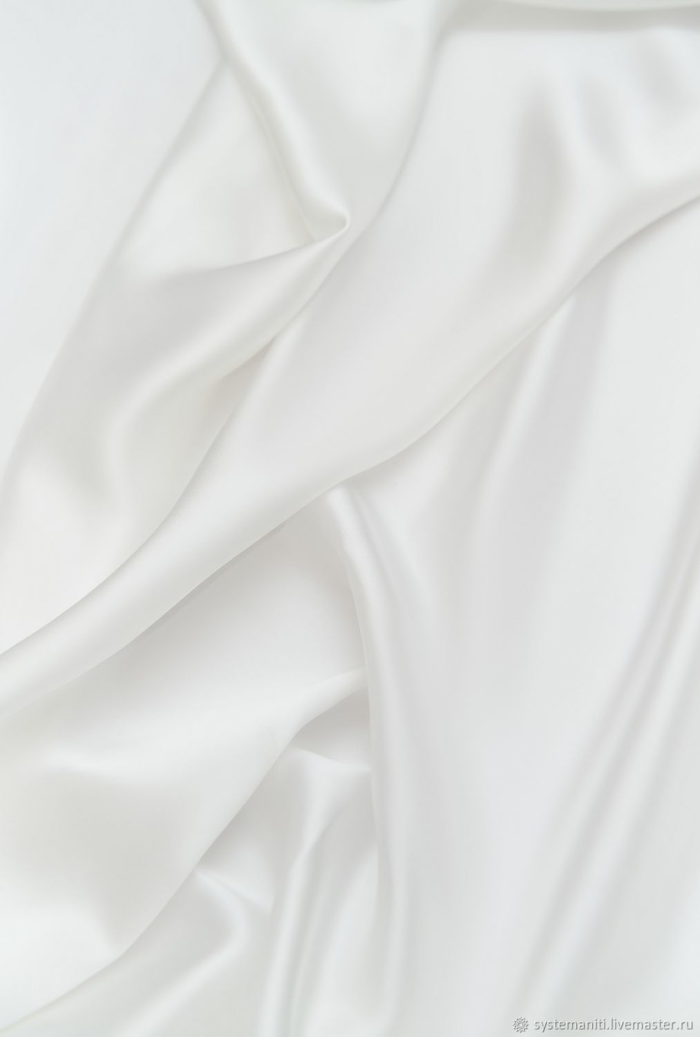 Шёлк натуральный атласный 19мм Белый в наличии, Ткани, Москва,  Фото №1