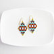 Order Small diamond earrings made of beads in ethnic style. Handmade by Svetlana Sin. Livemaster. . Earrings Фото №3