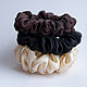 Natural silk hair bands 3 PCs Gift for a woman, Scrunchy, St. Petersburg,  Фото №1