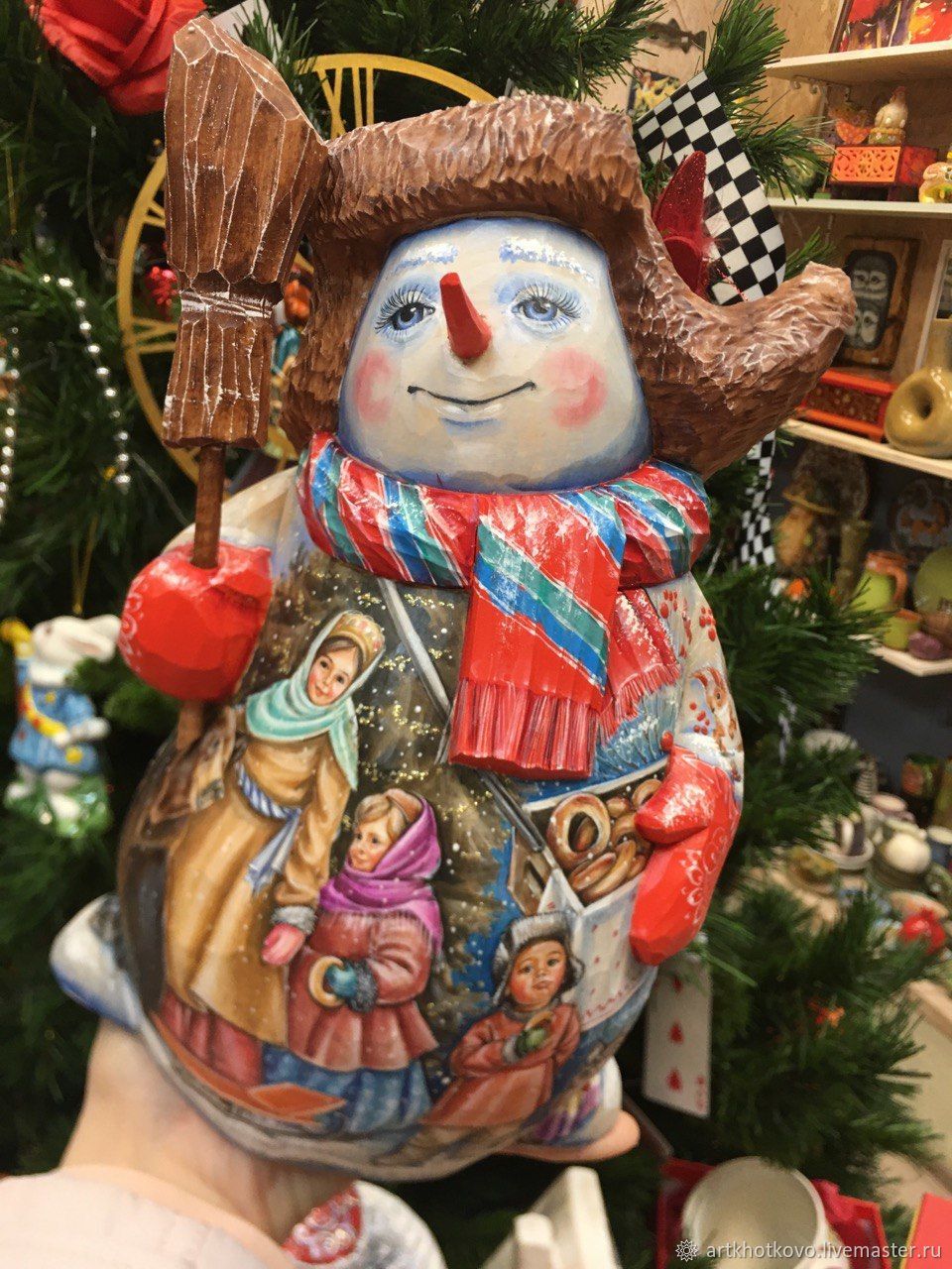 Снеговик резьба по дереву с росписью, Зимние гулянья в интернет ...