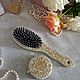 combs: Gift set brush with a natural bristle brush and a mirror. Combs2. BronvenGift (bronven). My Livemaster. Фото №4