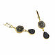 Earrings with quartz and druse agate, brown earrings black. Earrings. Irina Moro. My Livemaster. Фото №4