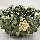Openwork bowl `Yellow begonias`. Braided ceramic and ceramic flowers Elena Zaichenko
