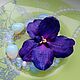 Брошь: " Орхидея- сиреневое чудо". Брошь-зажим. Анна Медведева. Ярмарка Мастеров.  Фото №4
