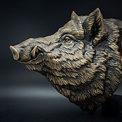 Для дома и интерьера handmade. Livemaster - original item Boar sculpture wall, boar cleaver animal head Decor Art. Handmade.