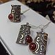 Silver set with natural carnelian, earrings and ring, Jewelry Sets, Nizhny Novgorod,  Фото №1