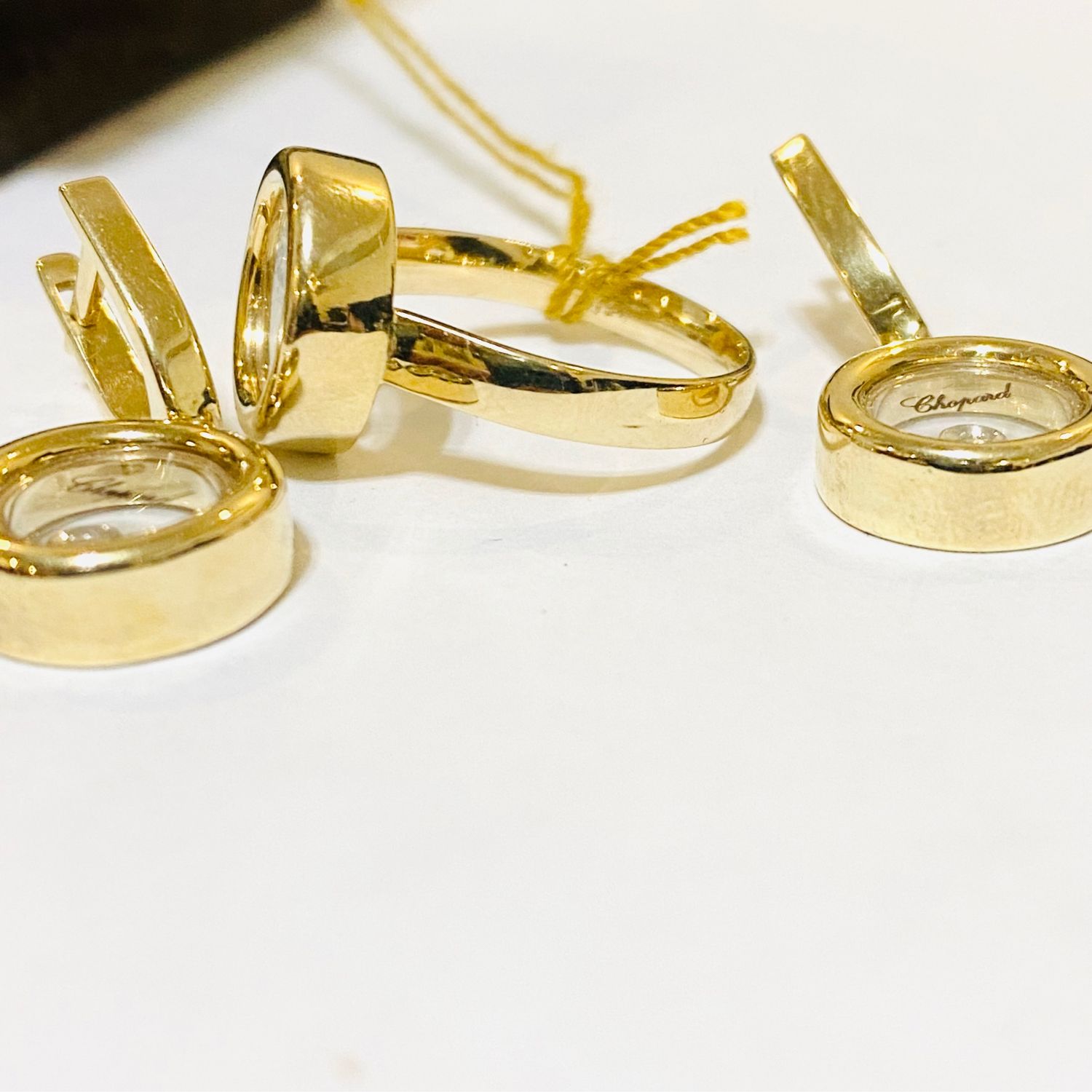 Кольцо Серьги с бриллиантами классика комплект желтое золото 14 карат винтернет-магазине на Ярмарке Мастеров