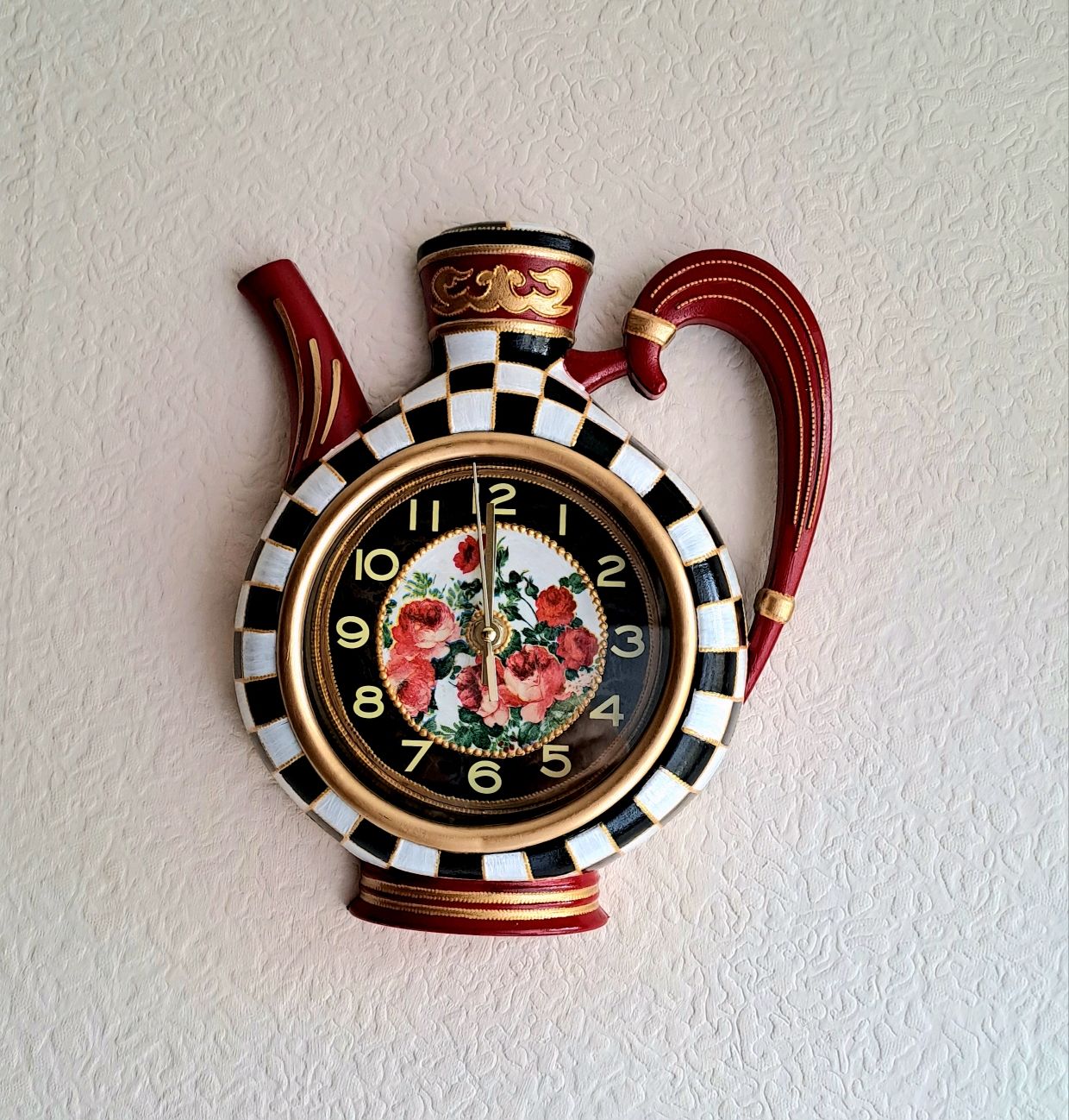 Часы настенные в стиле МакКензи с ручной росписью, часы кухонные в ...