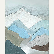 Картины и панно handmade. Livemaster - original item Painting of Mount Tibet Mountain landscape White Interior Painting. Handmade.