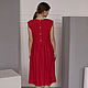 Red linen dress with petticoat and lace. Dresses. molinialife. My Livemaster. Фото №5