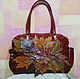 Leather bag with applique Leaves, Classic Bag, Noginsk,  Фото №1
