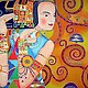 Painting reproduction of Waiting for the motives Klimt Shop silk Batik Paradise from Natalia Sorokina Batik panels Panels Interior Painting on silk Panels on silk Klimt Reproduction of Girl Dance Brow