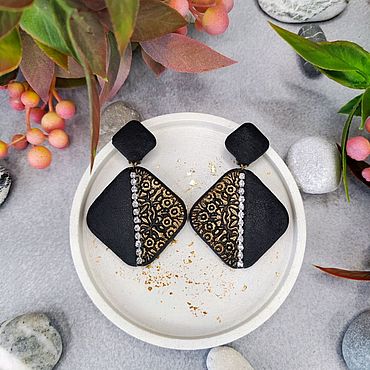 Украшения ручной работы. Ярмарка Мастеров - ручная работа Клипсы "Ромбы". Handmade.