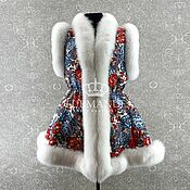 Одежда handmade. Livemaster - original item Vest with white arctic fox fur. Handmade.