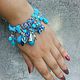 Order Bracelet of turquoise, lampwork and Swarovski. Jewelry Elena. Livemaster. . Bead bracelet Фото №3