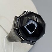 Украшения handmade. Livemaster - original item Silver ring with black onyx 18 mm. Handmade.
