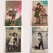Винтаж handmade. Livemaster - original item Vintage postcards with children. Germany. Handmade.