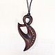Pendant-Amulet made of wood ' Fishing hook', Pendant, Krasnodar,  Фото №1