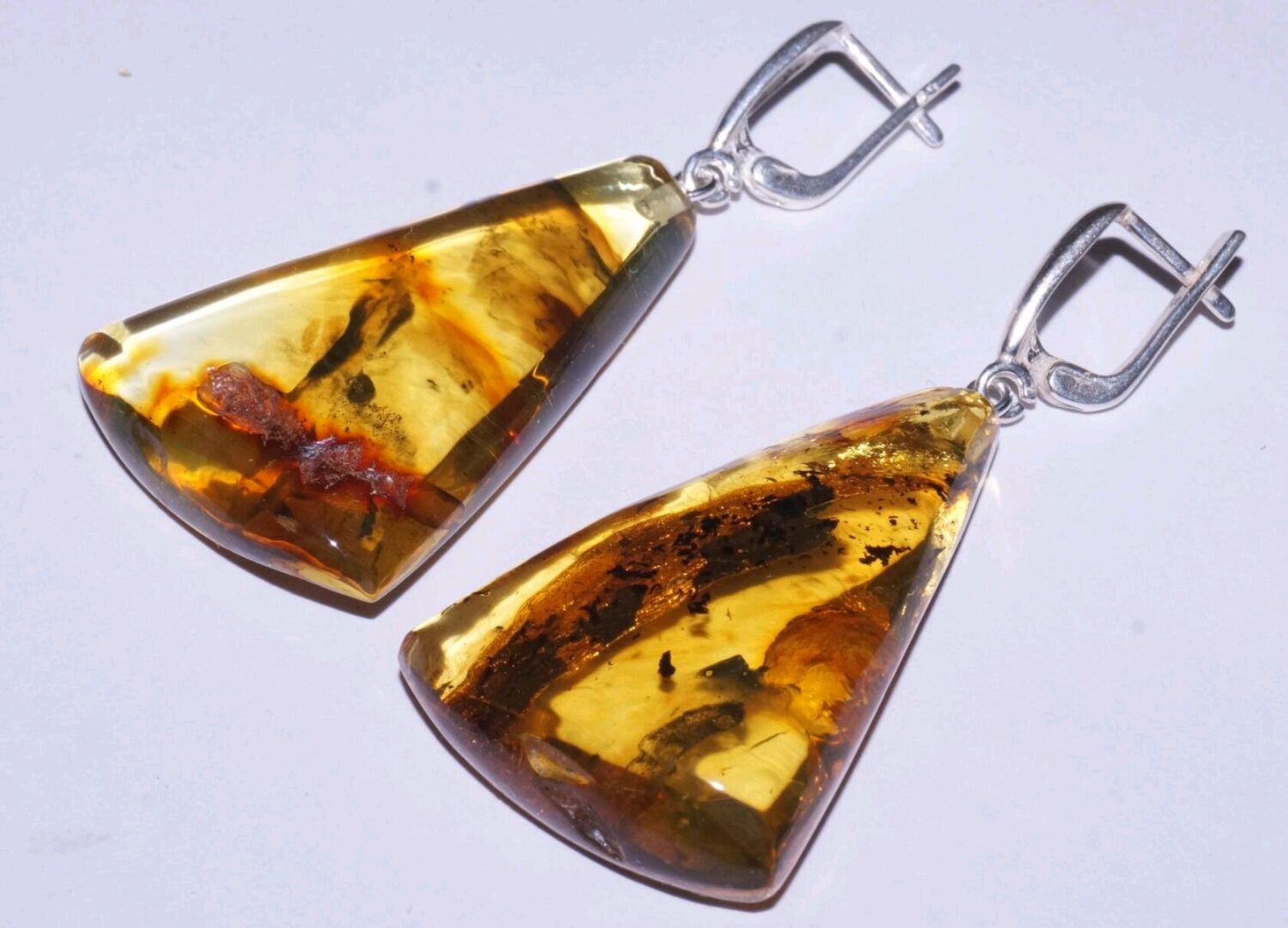 Long stick earrings made of natural amber, Earrings, Belokuriha,  Фото №1