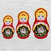 Материалы для творчества handmade. Livemaster - original item Set Applique Russian Matryoshka Embroidered Lace Stripe. Handmade.
