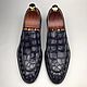 Men's loafers, made of genuine crocodile leather, in dark gray color!, Loafers, St. Petersburg,  Фото №1
