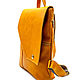 Кожаный городской рюкзак (желтый). Рюкзаки. ЭклектикАрт. Интернет-магазин Ярмарка Мастеров.  Фото №2