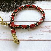 Украшения handmade. Livemaster - original item Red Snake Bead Harness. Handmade.