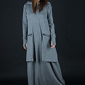 Одежда handmade. Livemaster - original item Maxi dress with hood and large pockets-DR0134PM. Handmade.