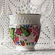 Mug with painted 'Summer wreath ', Mugs and cups, ,  Фото №1
