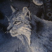 Картины и панно handmade. Livemaster - original item Embroidered painting "The Legend of the Lynx". Handmade.