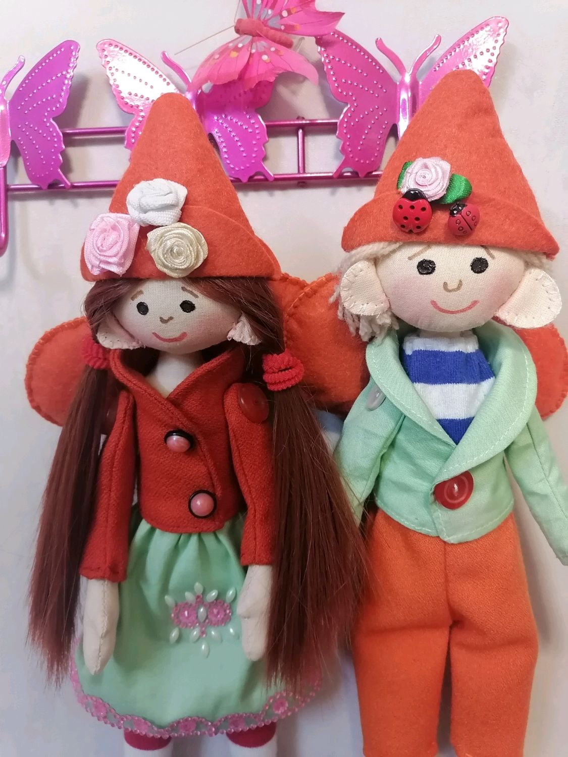 Эльфы. Пара эльфов. Эльфы с крыльями. Подвесная кукла ручной работы в ...