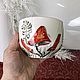 Супцица- чашка  с ручкой ,большая  "Мухоморы". Супницы. BARTOSH Фабрика фарфора и стекла. Интернет-магазин Ярмарка Мастеров.  Фото №2