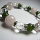 Bracelet jade, rose quartz, crystal 'Elven forest'. Bead bracelet. Beautiful gifts for the good people (Alura-lights). My Livemaster. Фото №4