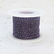 Материалы для творчества handmade. Livemaster - original item Rhinestone chain 2 mm Purple 10 cm. Handmade.