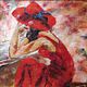 Картина шерстью Lady in Red, Картины, Москва,  Фото №1