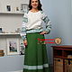Order Blouse linen 'Miralda' green. Slavyanskie uzory. Livemaster. . Blouses Фото №3