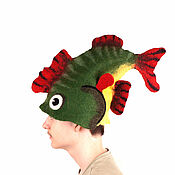 Дача и сад handmade. Livemaster - original item A hat for a bath made of wool Fish. Handmade.