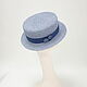 Straw hat Boater. Color blue. Hats1. Exclusive HATS. LANA ANISIMOVA.. Online shopping on My Livemaster.  Фото №2