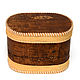 Caja de pan de corteza de abedul ' ornamento Natural'. Art. 0179, Storage Box, Tomsk,  Фото №1