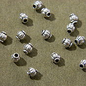 Материалы для творчества handmade. Livemaster - original item Beads separating antique silver, 4 mm. ( B08). Handmade.